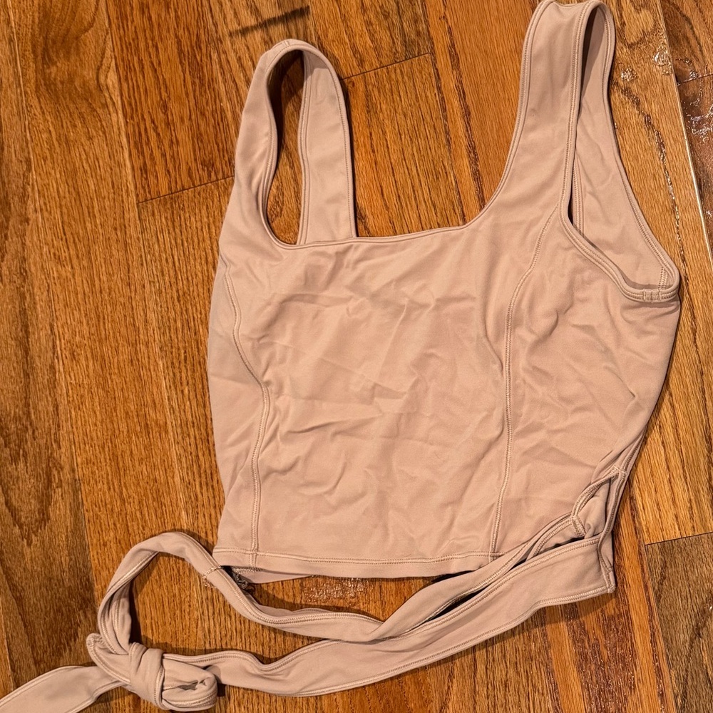 Lululemon Get Centered Crop Tank Sleeveless Tie-Front Top - Picture 2 of 3